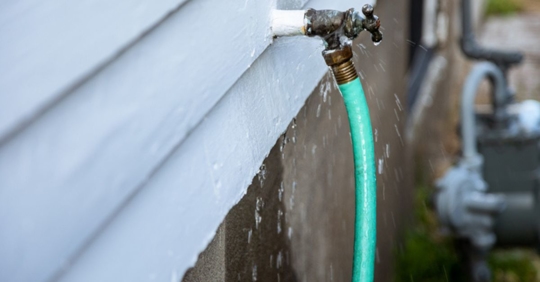 leaky outdoor faucet